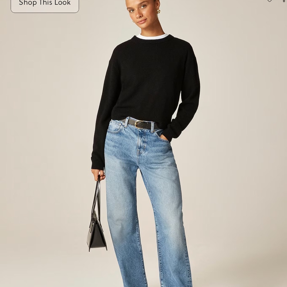 J. Crew Supersoft Wool Crewneck Sweater Womens Large Black - Picture 2 of 7